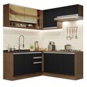 Ver imagem 3 de Armário de Cozinha Completa de Canto 349cm Rustic Preto Glamy Madesa 02