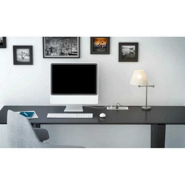 Tomada Para Embutir Em Mesa QMF6-M1 Em ABS Completa - Preto - 5