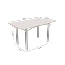 Ver imagem 3 de Conjunto: Mesa Sala Jantar Elba Tampo Madeirado c/ Vidro 160cm e 6 Cadeiras Portugal Cromada/Off