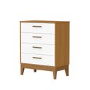 Ver imagem 1 de Comoda Gaveteira Flip 4 Gavetas Branco Fosco com Savana
