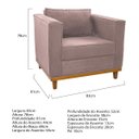 Ver imagem 4 de Kit Sofá 2 Lugares e Poltrona Europa Linho Rosê ADJ Decor