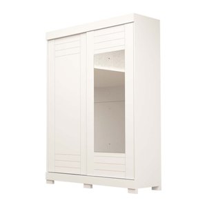 Guarda Roupa Solteiro com Espelho e 2 portas Ayla ACP MÓVEIS Branco - 100% MDF