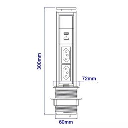 Torre de Tomada 10a com Carregador Usb 2.1a - Preto - 4