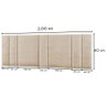 Cabeceira Estofada Cama Casal King Size Led Star 200cm Linho Bege - 4