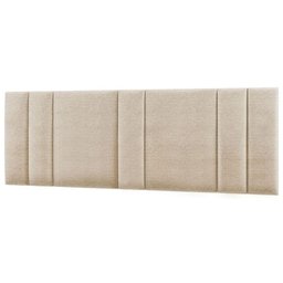 Cabeceira Estofada Cama Casal King Size Led Star 200cm Linho Bege - 5