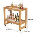 Ver imagem 5 de Aparador Barzinho Carrinho Multiuso Organizador Prateleiras Rodízios Orfeu:preto