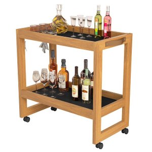 Aparador Barzinho Carrinho Multiuso Organizador Prateleiras Rodízios Orfeu:preto