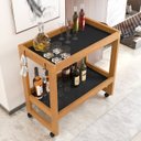 Ver imagem 4 de Aparador Barzinho Carrinho Multiuso Organizador Prateleiras Rodízios Orfeu:preto