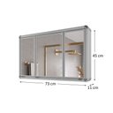 Ver mais imagens de Espelheira para Banheiro 3 Portas em Alumínio 73CMX45CM Plus