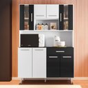 Ver imagem 2 de Kit Cozinha Compacta Gabi 8 Portas Branco/preto - Poliman