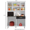 Ver imagem 3 de Kit Cozinha Compacta Gabi 8 Portas Branco/preto - Poliman