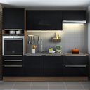 Ver imagem 1 de Armário de Cozinha Completa 260cm Rustic/Preto Lux Madesa 01