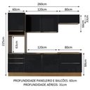 Ver imagem 4 de Armário de Cozinha Completa 260cm Rustic/Preto Lux Madesa 01