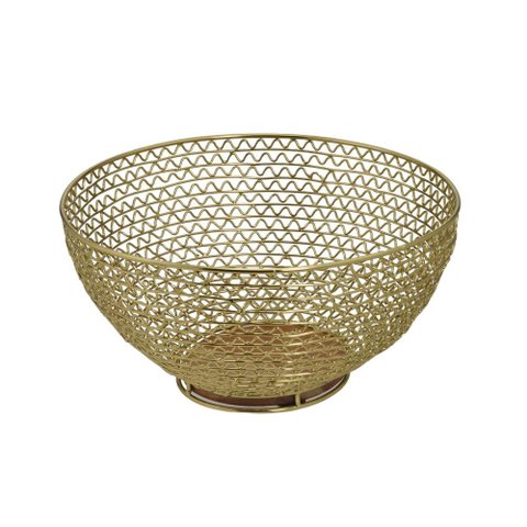 Centro de Mesa Decorativo em Metal Dourado 29,5cm