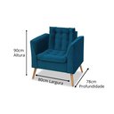 Ver imagem 3 de Poltrona Decorativa Phoenix Veludo Azul Lux:Azul Lux