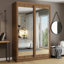 Ver imagem 1 de Guarda-Roupa Solteiro Madesa Tokio 2 Portas de Correr de Espelho 2 Gavetas Rustic Cor:Rustic