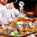 Ver imagem 3 de Garrafa Decanter Whisky Licor Conhaque Bourbon Design Norwich Conjunto com 6 Copos