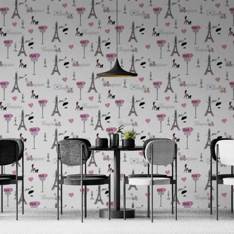 Papel de Parede Casual Paris Torre Eiffel Gh Papel de Parede 2,5m
