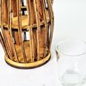 Lanterna Lampião Castiçal Madeira Corda Vidro Rústico 17cm - 3