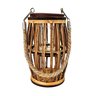 Lanterna Lampião Castiçal Madeira Corda Vidro Rústico 17cm - 1