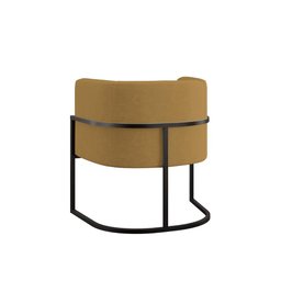 Poltrona Cadeira Decorativa Lua Recepção Base de Ferro Black Cor:capuccino - 6 Poltrona Cadeira Decorativa Lua Recepção Base de Ferro Black Cor:capuccino - 6