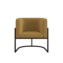 Ver imagem 5 de Poltrona Cadeira Decorativa Lua Recepção Base de Ferro Black Cor:capuccino