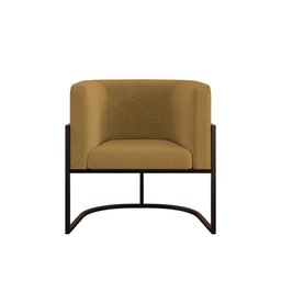 Poltrona Cadeira Decorativa Lua Recepção Base de Ferro Black Cor:capuccino - 5 Poltrona Cadeira Decorativa Lua Recepção Base de Ferro Black Cor:capuccino - 5