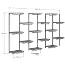 Ver imagem 2 de Conjunto Estante Cremalheira Comac 6 Estantes 15 Prateleiras 370x200 cm Preto