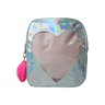 Mochila Holográfica Coração - Prata e Rosa - 1