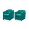 Kit 2 Poltronas Decorativa Bia Suede Tiffany - 1