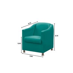 Kit 2 Poltronas Decorativa Bia Suede Tiffany - 4