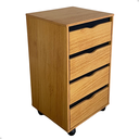 Ver imagem 1 de Gaveteiro Organizador com 4 Gavetas para Escritório com Rodinhas Movlar - Mod.0701 Cor Nature