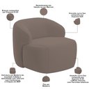 Ver imagem 4 de Poltrona Decorativa Fixa Orgânica para Sala Living Barolo L06 Veludo Marrom - Lyam Decor
