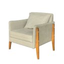 Ver imagem 2 de Poltrona Decorativa Sophia Suede Bege Pés Madeira Ms Decor
