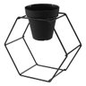 Suporte Vaso Hexágono Grande Parede Preto - 5