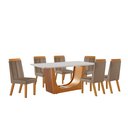 Ver imagem 2 de Conjunto de Jantar Mesa Maceió Tampo MDF e Vidro com 6 Cadeiras Florença Yescasa Marrom/Castanho Cinamomo/Capuccino/Off White