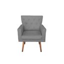 Ver imagem 2 de Poltrona Decorativa Aurora Suede Cinza