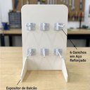 Ver imagem 3 de Display de Balcão Branco para Produtos 24x16x15cm com 6 Ganchos Aço
