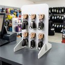 Ver imagem 1 de Display de Balcão Branco para Produtos 24x16x15cm com 6 Ganchos Aço