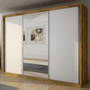 Ver imagem 1 de Guarda-Roupa Casal com Espelho 3 Portas 4 Gavetas Paradizzo Plus