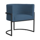 Ver imagem 2 de Kit 02 Poltronas Luana Base Preta Suede Cores - DS Estofados Poltrona Luana Azul Royal
