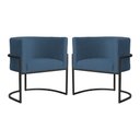 Ver imagem 1 de Kit 02 Poltronas Luana Base Preta Suede Cores - DS Estofados Poltrona Luana Azul Royal