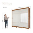 Ver imagem 4 de Guarda Roupa Gramado 2 Portas Correr com 2 Espelhos e Pés