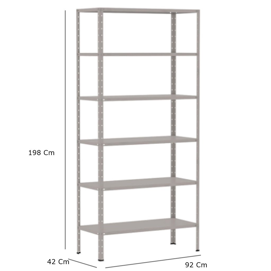 Estante Aço 6 Prateleiras 42Cm Capacidade 120kg Cinza - 4