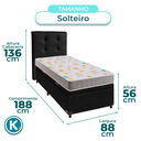 Ver imagem 3 de Cama Box Bau + Colchão Solteiro D20 D20 Inducol + Cabeceira Estofada