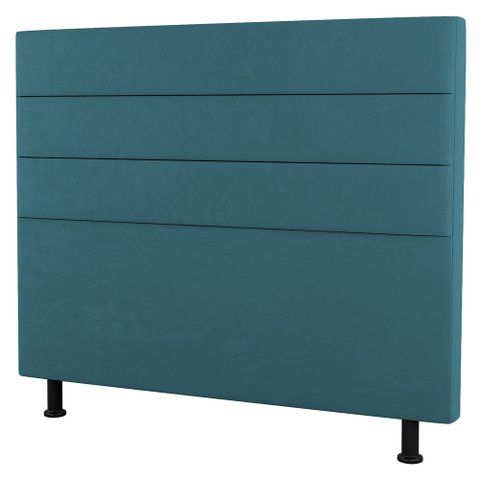 Cabeceira Cama Box Solteiro Malik 90cm Suede Turquesa - Desk Design