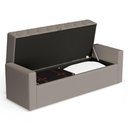 Ver imagem 3 de Calçadeira Báu Queen Size Atena 160cm Capitonê Suede Bege - Desk Design