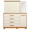 Ver imagem 6 de Cômoda com Painel para TV 43" 4 Gavetas 2 Portas Ilha Bela Cinamomo/Off White