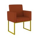 Ver imagem 3 de Kit Sofá 2 Lugares + 2 Poltronas Recepção Sala Base Dourada Cor:terracota Terracota
