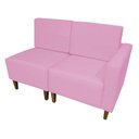 Ver imagem 1 de Poltrona Decorativa Alicia Lado Esquerdo Suede Rosa Pés Madeira Ms Decor
